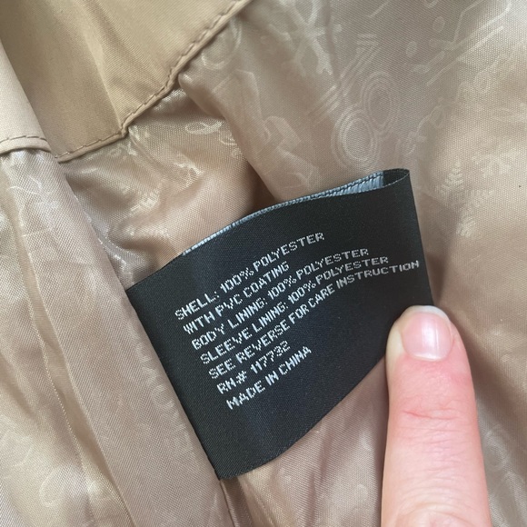 🦤 Women’s weather proof coat zero exposure tan trench coat style S - Picture 9 of 13